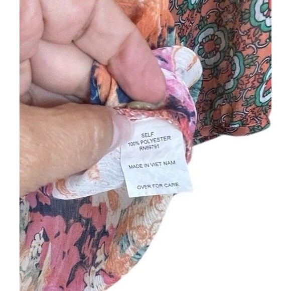Women’s Anthropologie Fig & Flower Floral Patchwork Pastel Spring Blouse Size‎ M - Picture 6 of 10
